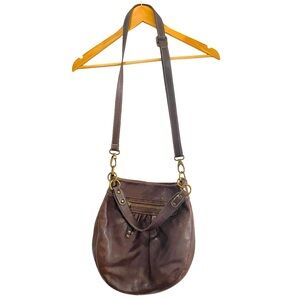 Roots Leather Crossbody Shoulder Bag in Brown
